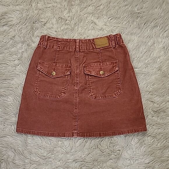 American eagle outfitters womens maroon‎ corduroy cotton stretch mini skirt - Picture 4 of 5
